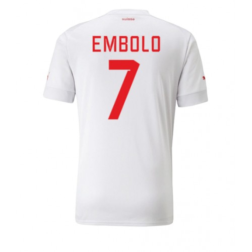Switzerland Breel Embolo #7 Replica Away Shirt World Cup 2022 Short Sleeve
